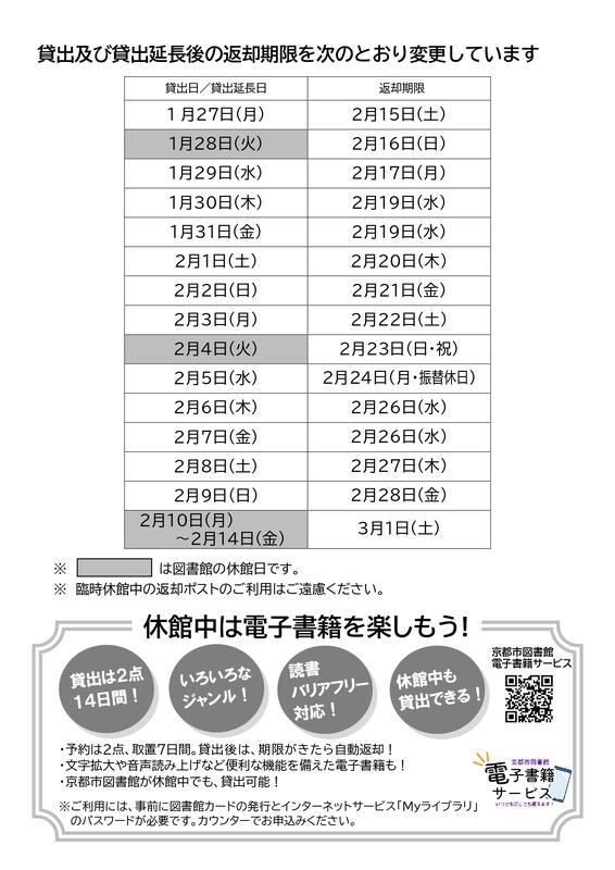 図書特別整理に伴う臨時休館のお知らせチラシ画像2