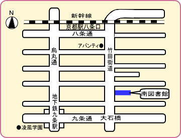 南図書館交通案内マップ